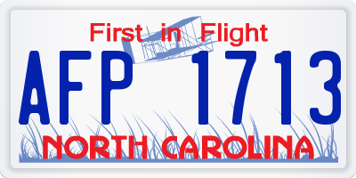 NC license plate AFP1713