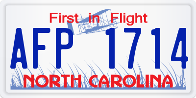 NC license plate AFP1714
