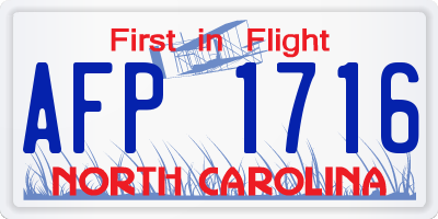 NC license plate AFP1716