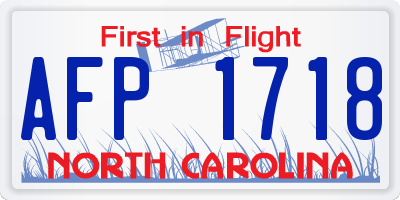NC license plate AFP1718