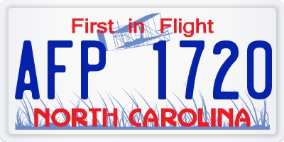 NC license plate AFP1720