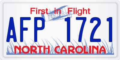 NC license plate AFP1721