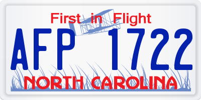 NC license plate AFP1722