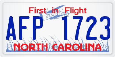 NC license plate AFP1723