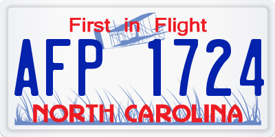 NC license plate AFP1724