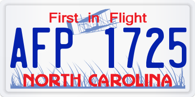 NC license plate AFP1725