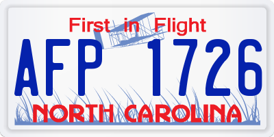 NC license plate AFP1726