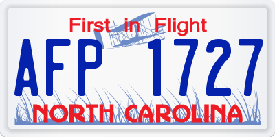 NC license plate AFP1727