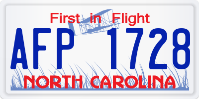 NC license plate AFP1728