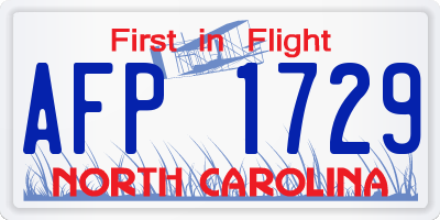 NC license plate AFP1729
