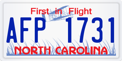 NC license plate AFP1731