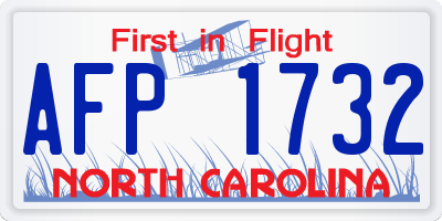 NC license plate AFP1732