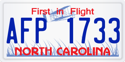 NC license plate AFP1733