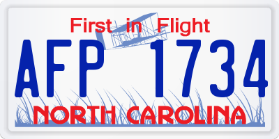 NC license plate AFP1734
