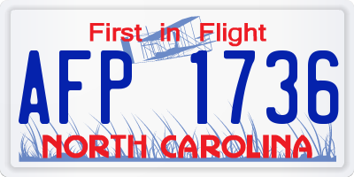 NC license plate AFP1736