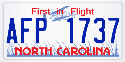 NC license plate AFP1737