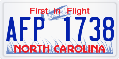 NC license plate AFP1738