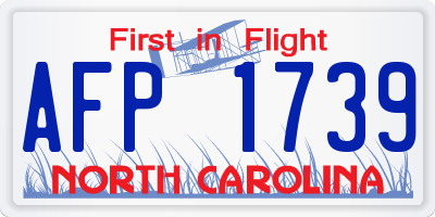 NC license plate AFP1739
