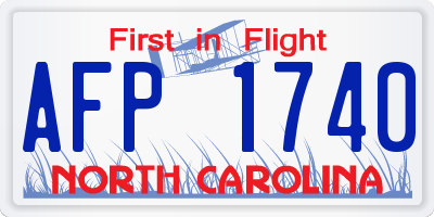 NC license plate AFP1740