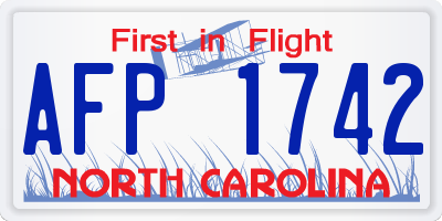 NC license plate AFP1742