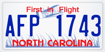NC license plate AFP1743