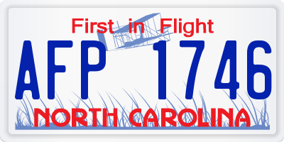 NC license plate AFP1746