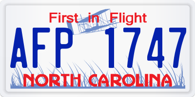 NC license plate AFP1747