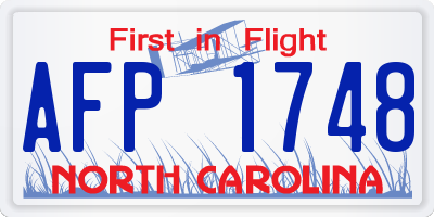NC license plate AFP1748
