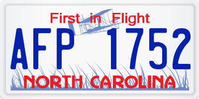 NC license plate AFP1752