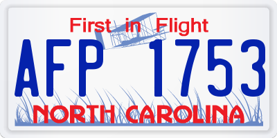 NC license plate AFP1753
