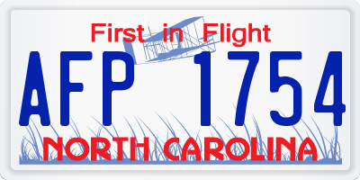 NC license plate AFP1754