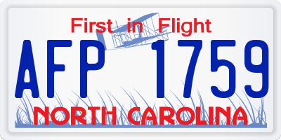 NC license plate AFP1759