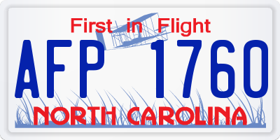 NC license plate AFP1760