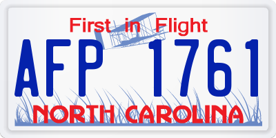 NC license plate AFP1761