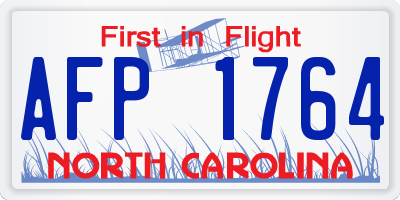 NC license plate AFP1764