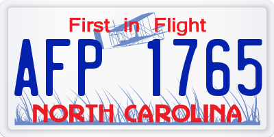 NC license plate AFP1765