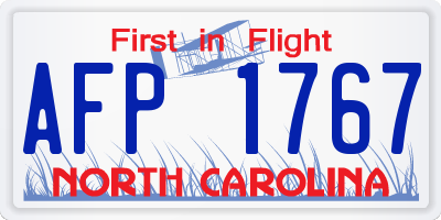 NC license plate AFP1767