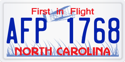 NC license plate AFP1768