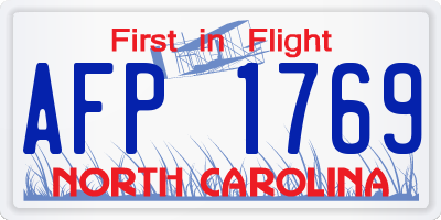 NC license plate AFP1769