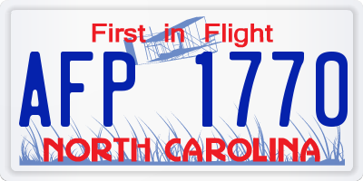 NC license plate AFP1770