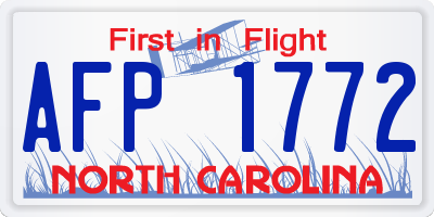 NC license plate AFP1772
