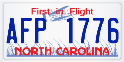 NC license plate AFP1776