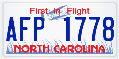 NC license plate AFP1778