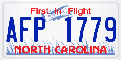 NC license plate AFP1779