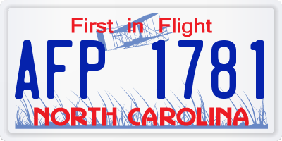 NC license plate AFP1781