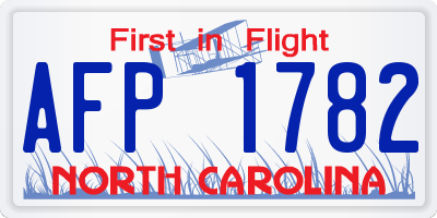 NC license plate AFP1782