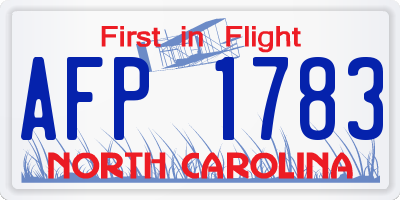 NC license plate AFP1783