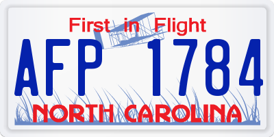 NC license plate AFP1784