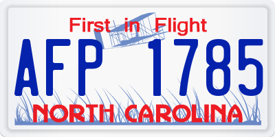NC license plate AFP1785