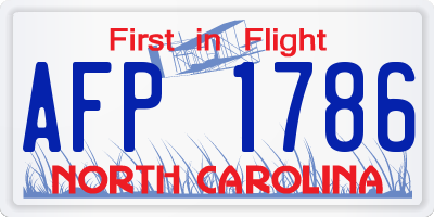 NC license plate AFP1786